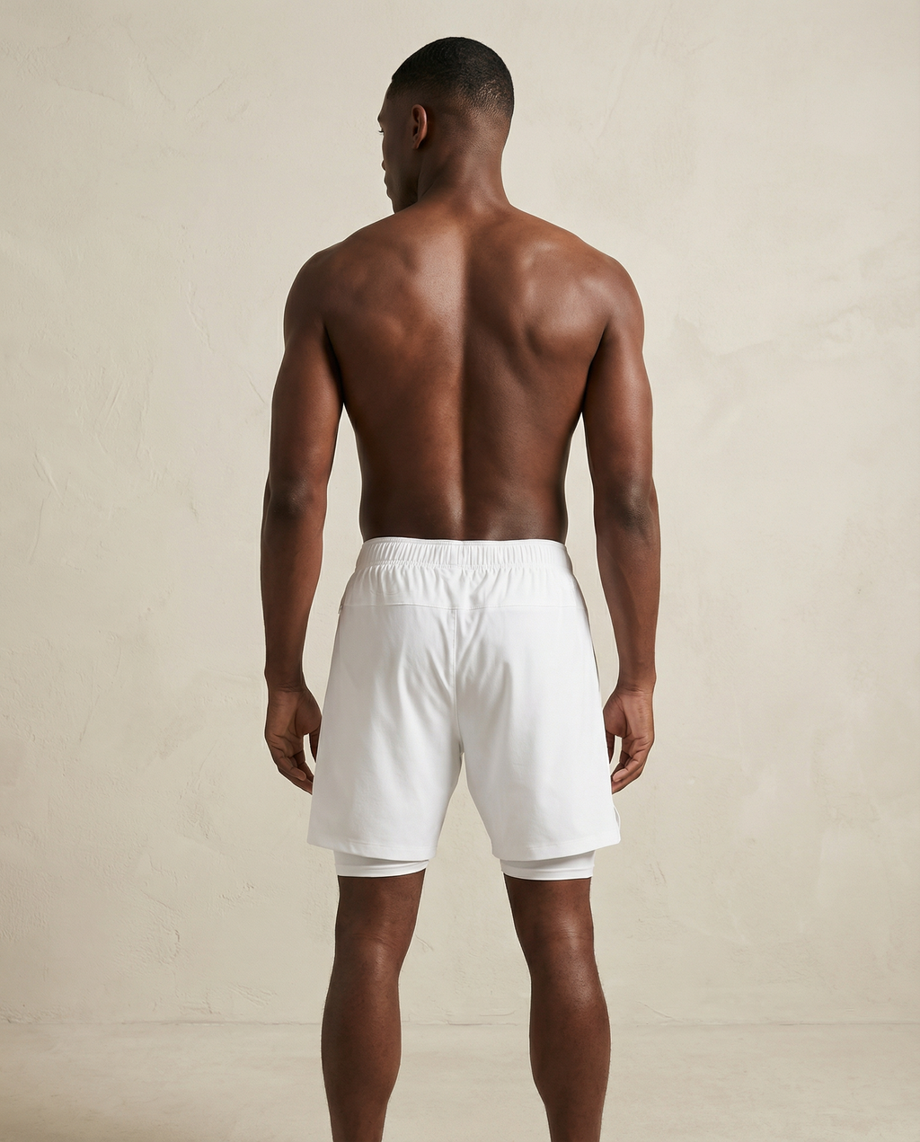 Men’s 2-in-1 Workout Shorts - White