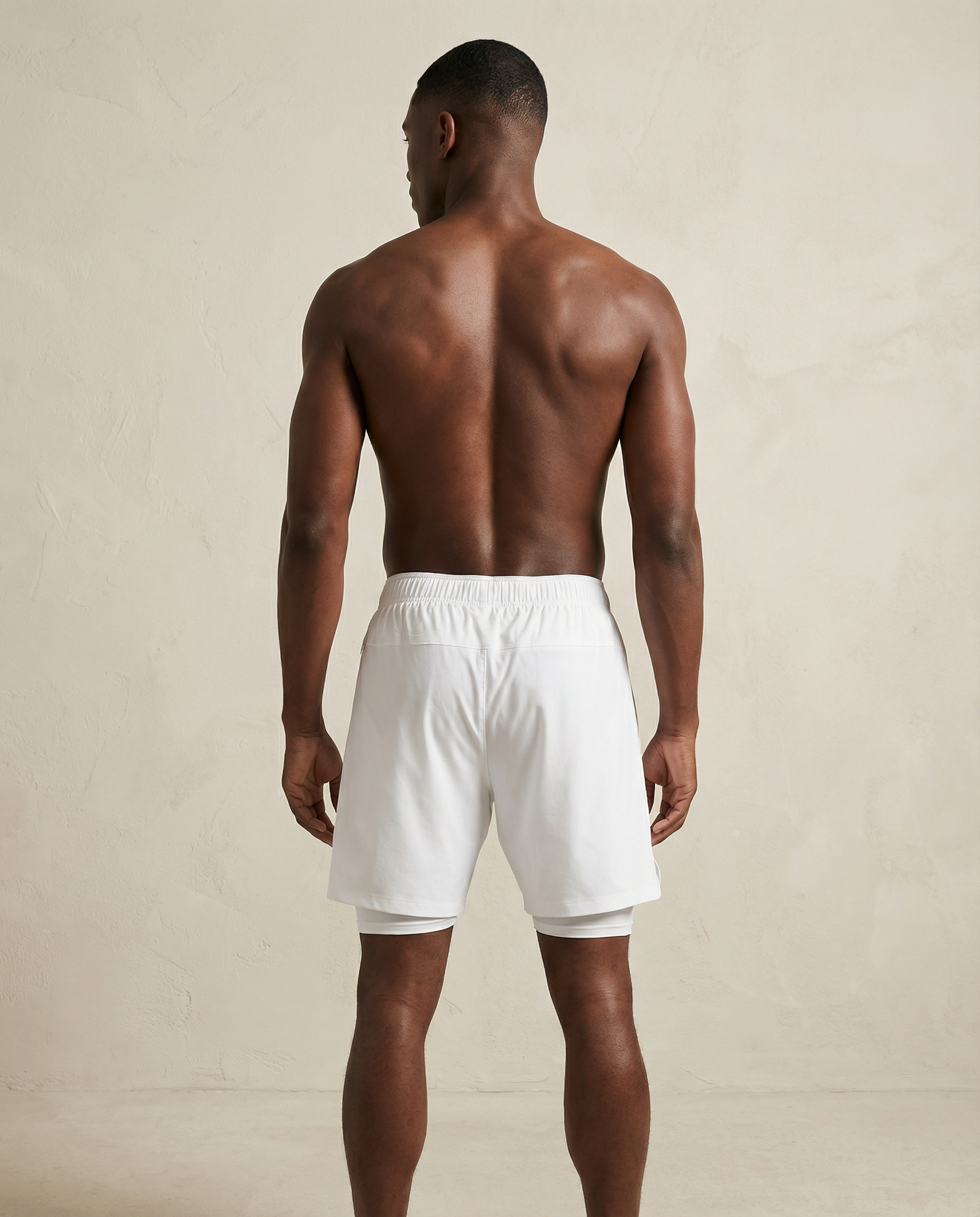 Men’s 2-in-1 Workout Shorts - White