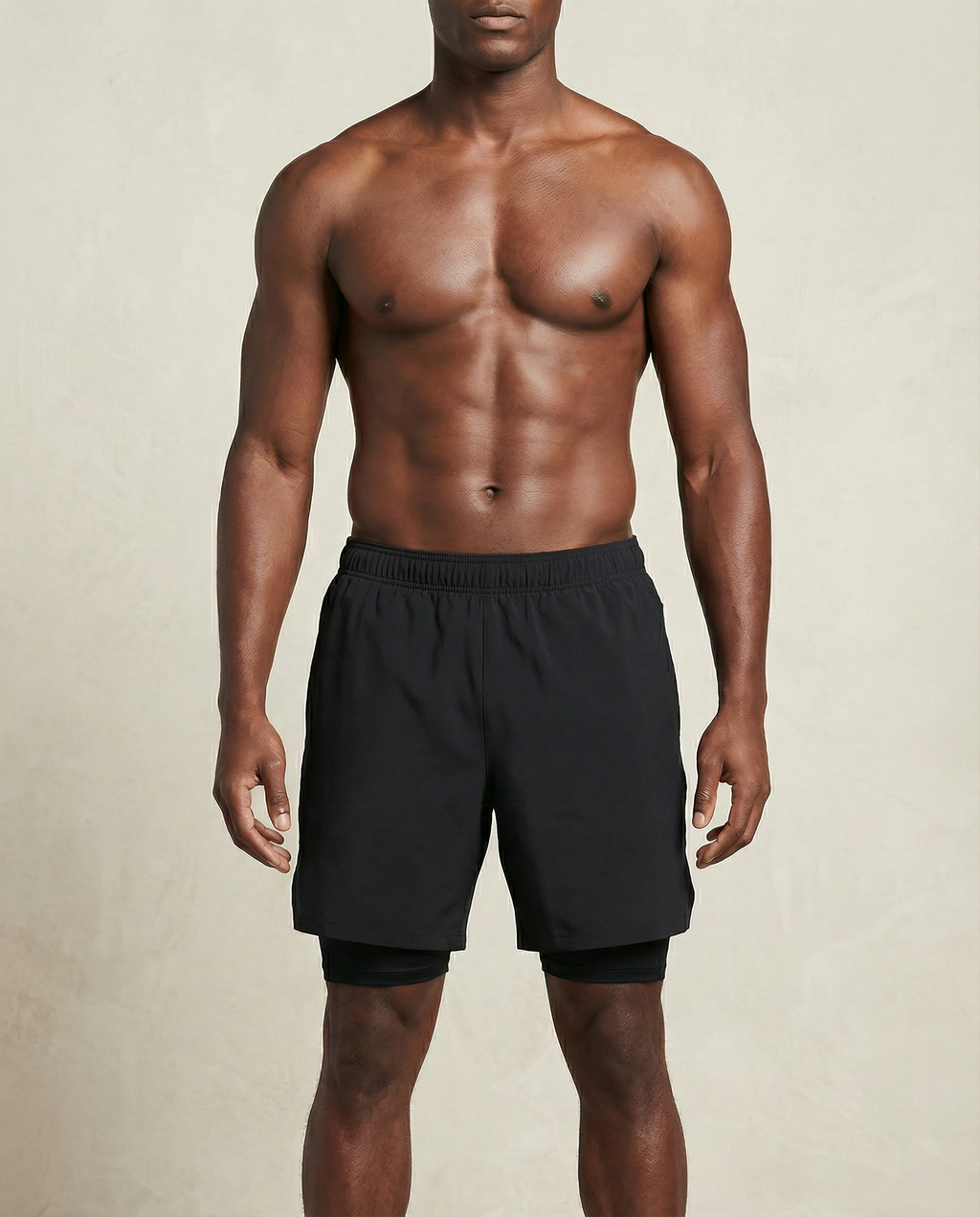 Men’s 2-in-1 Workout Shorts - Black