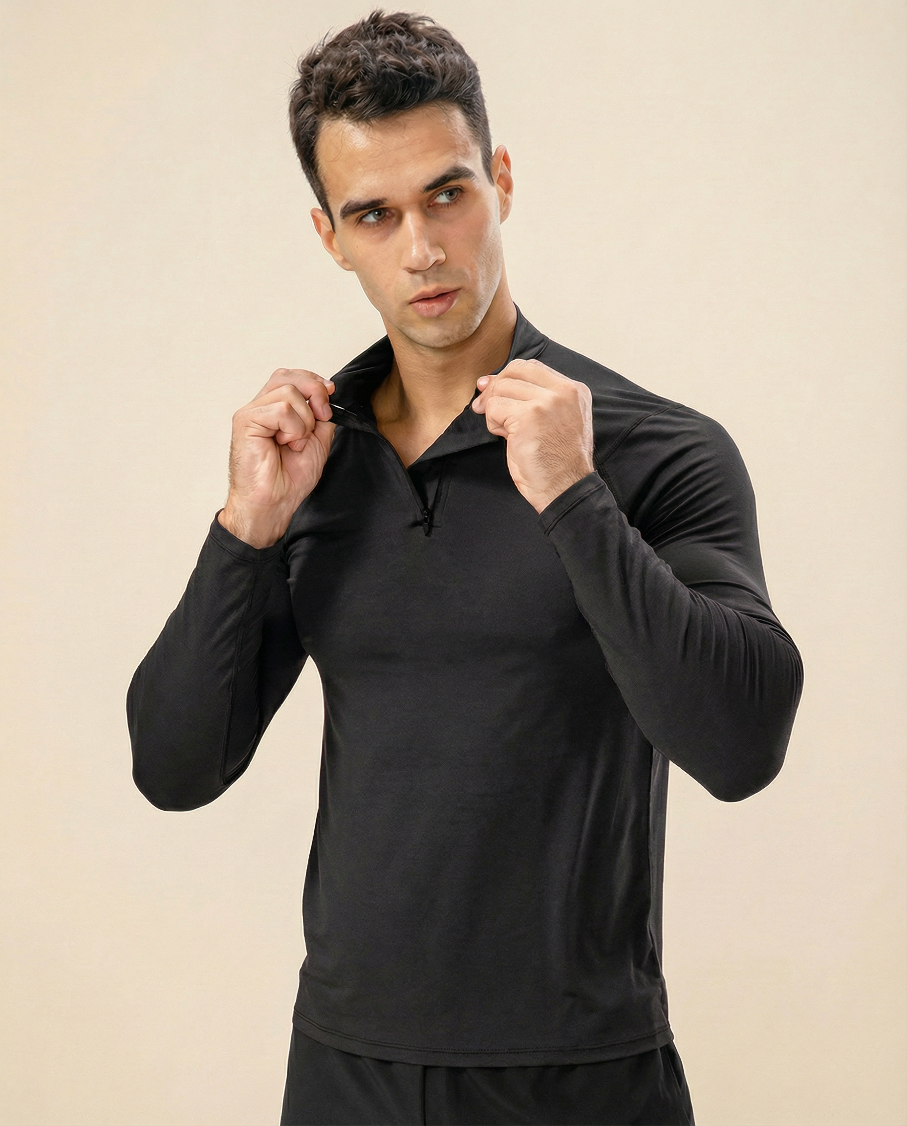 Men’s Lightweight Compression Long Sleeve Top - Black