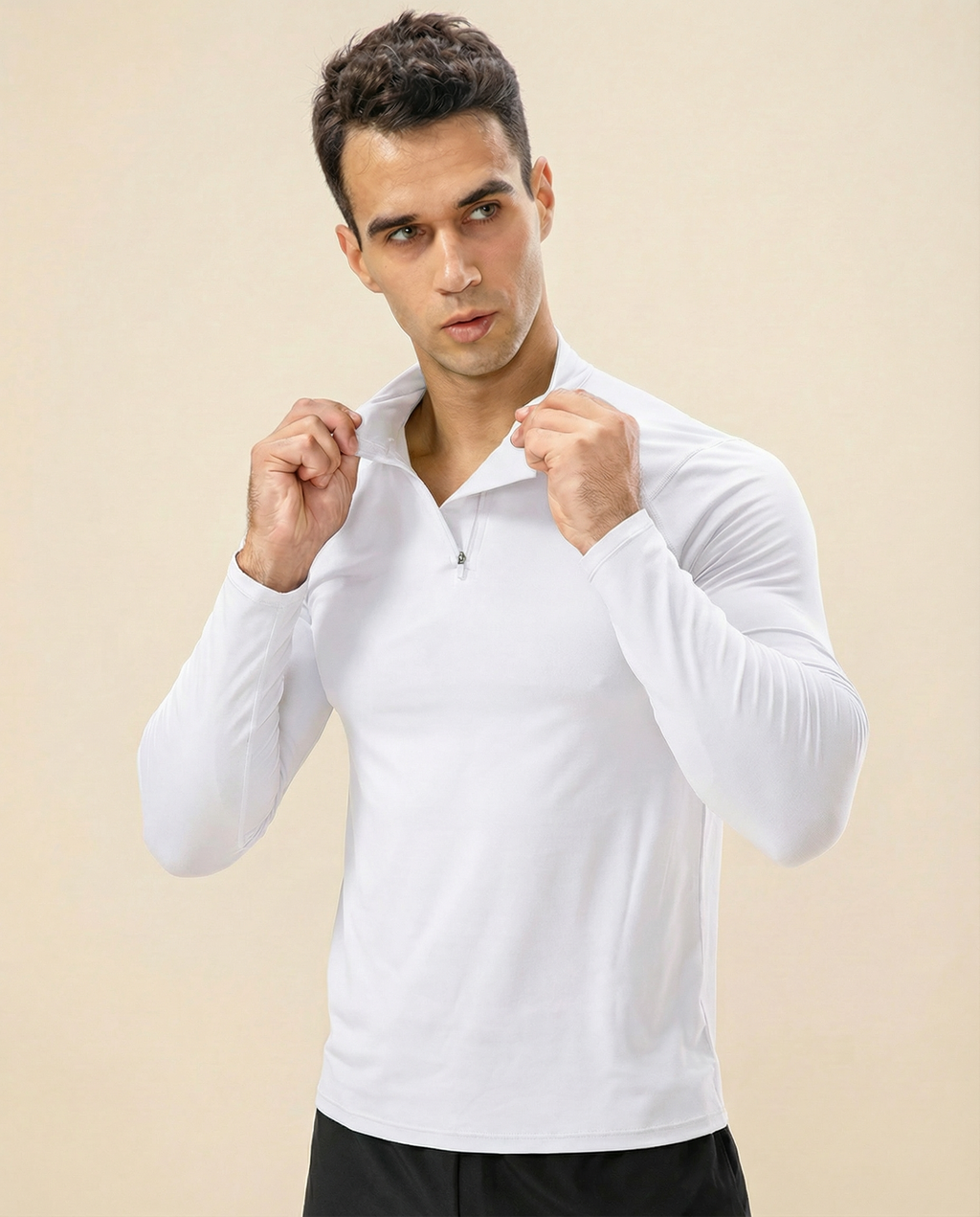 Men’s Lightweight Compression Long Sleeve Top - White