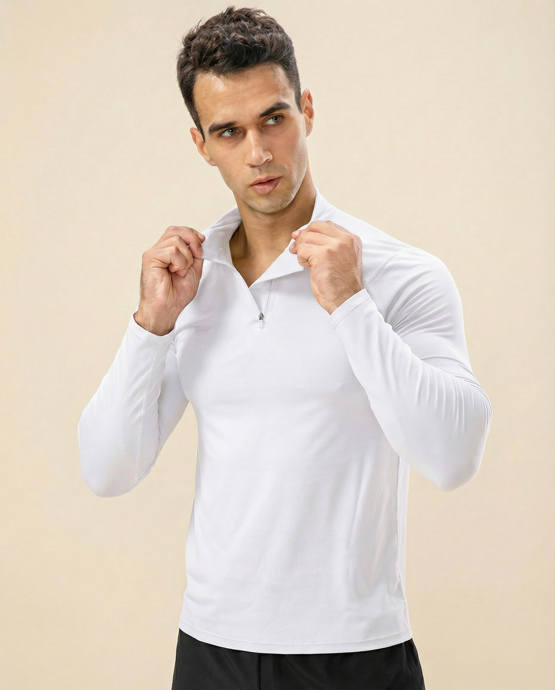Men’s Lightweight Compression Long Sleeve Top - White